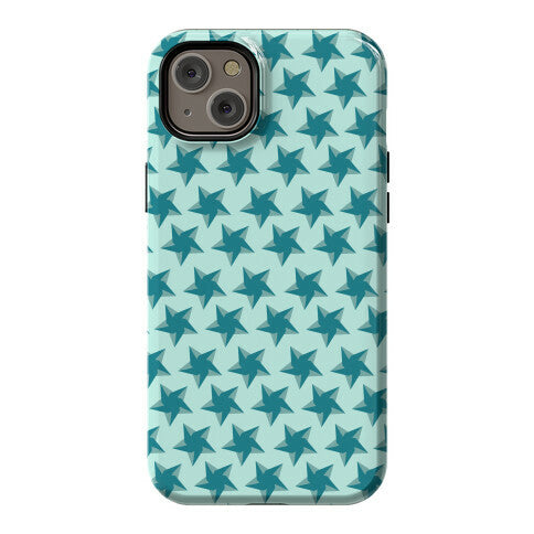 Teal Star Pattern Phone Case